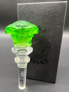 lot 148C image: VERSACE - Rosenthal - Medusa -&nbspDouble Sided Face - Bottle Stopper - New In Box - Green