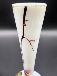 lot 150 image: Pair of Antique Bristol Glass Hand Painted Bud Vases