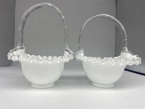 lot 184 image: Pair FENTON Silver Crested Baskets