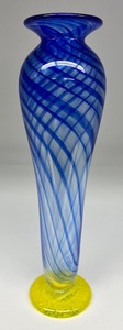 lot 127 image: KENNEDY Art Glass Vase with Optic Swirl