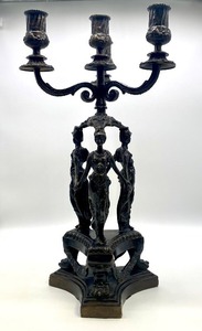 lot 229 image: Figural 4 Arm Candelabra - Unsigned
