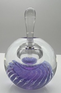 lot 205 image: MAYTUM Signed Numbered Dichroic Art Glass Perfume Bottle, 1994