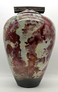 lot 226 image: Large MARK HINES Raku Pot 19.5