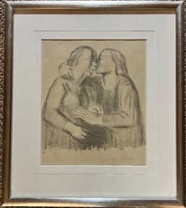 lot 163A image: KATHE KOLLWITIZ Maria Und Elisabeth Print - Artist Signed Artwork Charcoal on Paper Lithograph Collotype