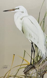 lot 80A image: ART LAMAY White Heron Egret Signed LE Lithograph 8571500
