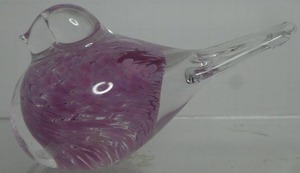 lot 254 image: Vintage 60s ORREFORS Art Glass BIRD Hand Blown SWEDEN Unmarked