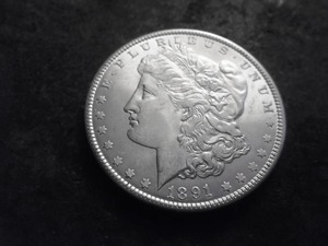 lot 25 image: 1891 Morgan Silver Dollar