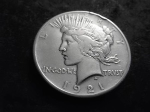 lot 38 image: 1921 Peace Silver Dollar High Relief