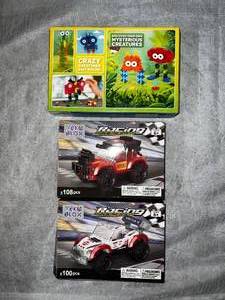 lot 1 image: 2-Teko Blox Racing Builders & Crazy Creatures Building Toy