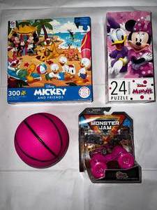 lot 10 image: Mickey & Friends 300 Piece Puzzle, Minnie Daisy Duck 24 Pice Puzzle & Monster Jam Calavera