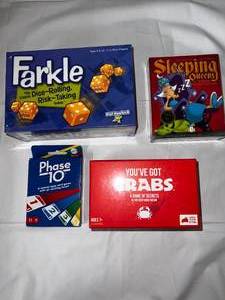 lot 11 image: Farkle, Phase 10, Youve Got Crabs & Sleeping Queens