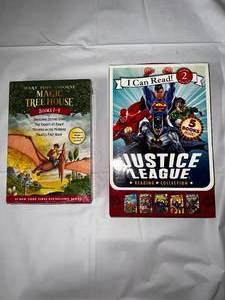 lot 17 image: Magic Treehouse 1-4 & Justice League I Can Read set of 4