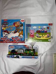 lot 20 image: Paw Patrol Floor Puzzle, Peppa Pig Puzzle & Montorized talking Thomas the Train