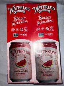 lot 79 image: 2 x 12 Packs of Waterloo Sparkling Water-Watermelon
