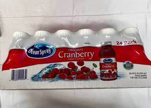 lot 93 image: 24 Pack of 10 oz Bottles Ocean Spray Cranberry Juice