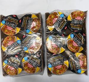 lot 99 image: 2x 6 pack Cup Noodles Stir Fry Rice with Noodles Thai Yellow Curry