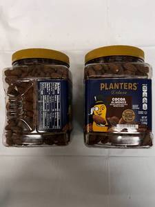 lot 132 image: 2x 2.5lb Jars of Planters Cocoa Almonds