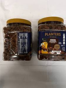 lot 133 image: 2x 2.5lb Jars of Planters Cocoa Almonds
