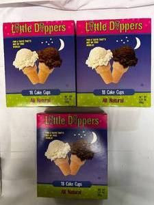 lot 148 image: 3x Box of 18 Little Dipper Ice Cream Cones Best By 22024