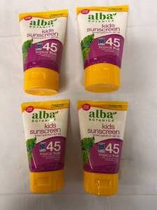 lot 190 image: 6x 3 oz Alba Kids Sunscreen Broad SPF 45 Tropical Fruit