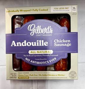 lot 334 image: 10 x 10 oz Packages of Andouille Chicken Sausages