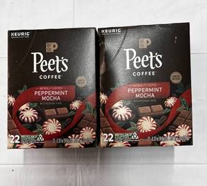 lot 341 image: 2x 22 Count Peets K-Cups Peppermint Mocha