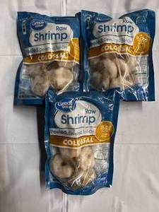 lot 330 image: 3x 12 oz Bags Raw Colossal Shrimp Best By 32024