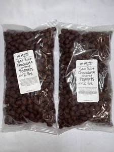 lot 271 image: 2x 2 lb Bags Sea Salt Chocolate Covered Peanuts Best Date 52024
