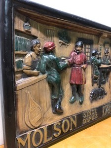 lot 20 image: Very Cool Large Vintage MOLSON 3D Beer Sign