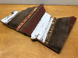 lot 77 image: Larger STATE OF MINNESOTA Rustic Barnwood & Hockey Stick Wall Hanging