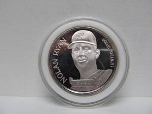 lot 102 image: .999 Fine Silver Coin - Nolan Ryan 5000 Trikeouts
