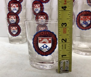 lot 158 image: Large Group of Vintage University of Pennsylvania Drinking Glasses