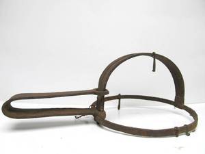 lot 249 image: Very Cool Large Antique Iron Animal Trap