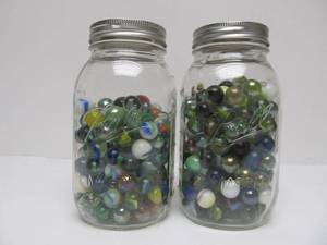 lot 261 image: 2 Jars Full of Vintage Marbles