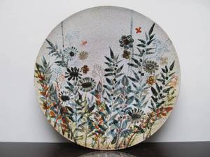 lot 267 image: Beautiful Hand Painted Wildflowers Art Decorative Large Plate Signed 13.5