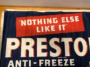 lot 5 image: Orig Vintage 1950s PRESTONE Anti-Freeze Service Station Advertising Banner