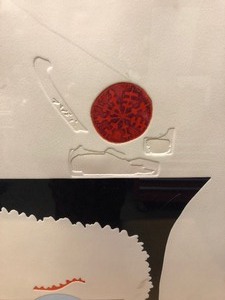 lot 173 image: Excellent Large signed Numbered Mid Century Colored & Textured Etching Canticle by Hamilton