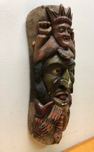 lot 184 image: Vintage Carved Wood South American Mask #2