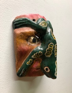 lot 187 image: Vintage Carved Wood South American Mask #5