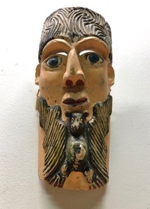 lot 188 image: Vintage Carved Wood South American Mask #6