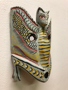 lot 194 image: Vintage Carved Wood South American Mask #12