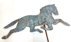 lot 8 image: Original Antique Folk Art Metal Horse Weathervane #3