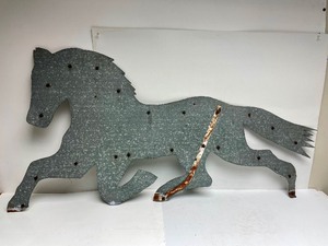 lot 7 image: Large Original Antique Folk Art Metal Horse Weathervane #2