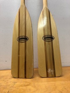 lot 222 image: Nice Pair of Feather Brand Wooden Canoe Paddles