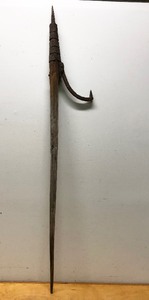 lot 145 image: Antique Iron & Wood Lumberjack Log Rolling Tool