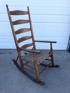 lot 313 image: Large Early High Ladderback Rocker