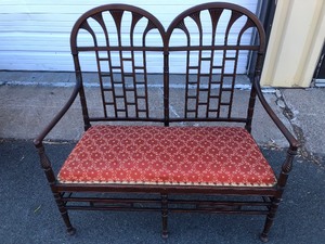 lot 314 image: Excellent Mid Century Oriental Style Loveseat  Settee