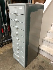 lot 317 image: Quality Vintage Industrial 10 Drawer File Cabinet #1