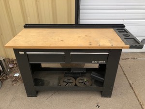 lot 301 image: Nice Wood Top CRAFTSMAN Workbench