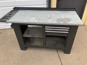 lot 302 image: Nice Metal Top Workbench 